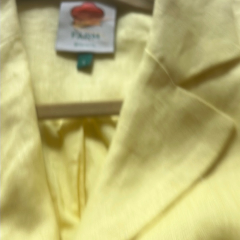 Sunny Yellow Linen Peplum Blazer